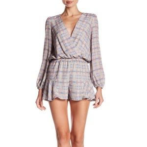 Line + Dot Ruffled Romper Small